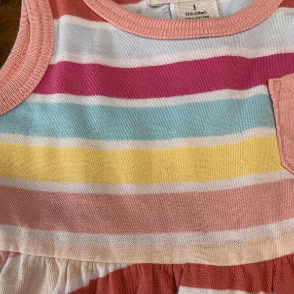 PEEK Rainbow Striped Dress Girls 12-18 Mos L Toddler Girl Sun Dress Stripes EUC - Picture 3 of 5